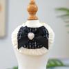 Luxury Tweed Cat Dress Bow Hair Clip + Pearl Necklace + Layer Tulle Skirt Outfit, Elegant Princess Pet Clothes for Dogs Cats
