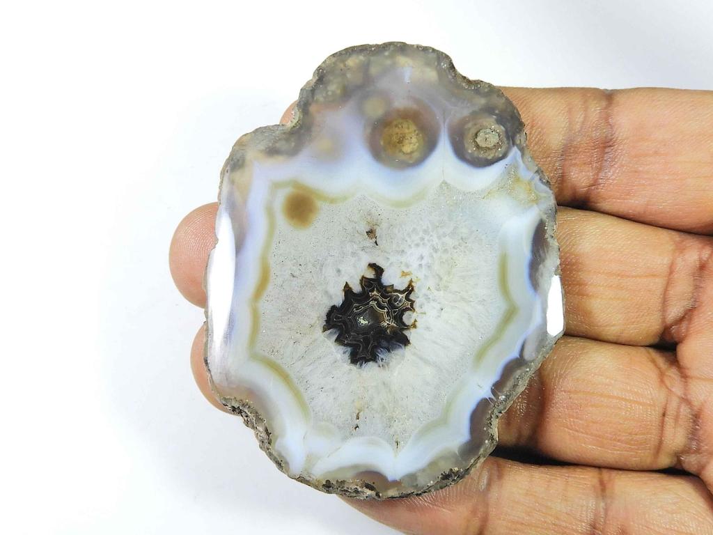 51X68X06MM Natural Solar Druzy Agate Slice Cabochon Loose Gemstone 199Cts. SK-1814