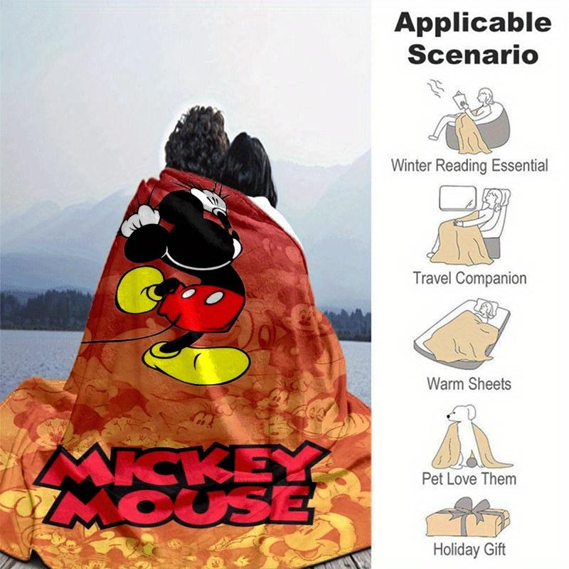1pc Mickey Printing Blanket - Soft, All-Season Throw for Living Room, Bedroom,Personalized Gift with Adorable Cartoon Design