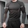 American Style Men's Quick Dry Color Block Long Sleeve Running Base Layer