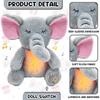 Baby Sleep Aid Soother with Heartbeat Sound, White Noise Music & Soft Light, Newborn Calming Toy, Plush Elephant Stuffed Animal for 0-1 Month+