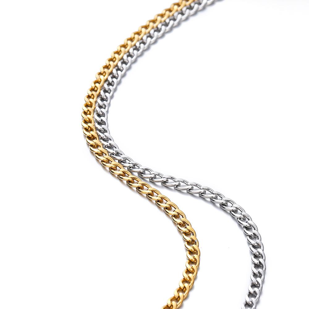 2Meters 2.9-4.6mm Stainless Steel Curb Cuban Chains Bulk for DIY Necklace Bracelet Anklet Jewelry Making Accessories Supplies