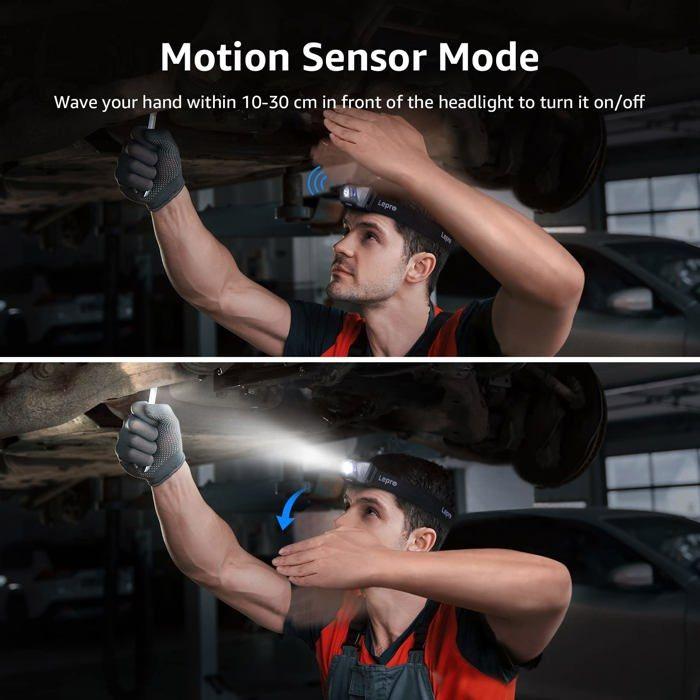 Lampe frontale - lepro - pr320017-a-2 - led rechargeable - 5 modes - étanche ipx4