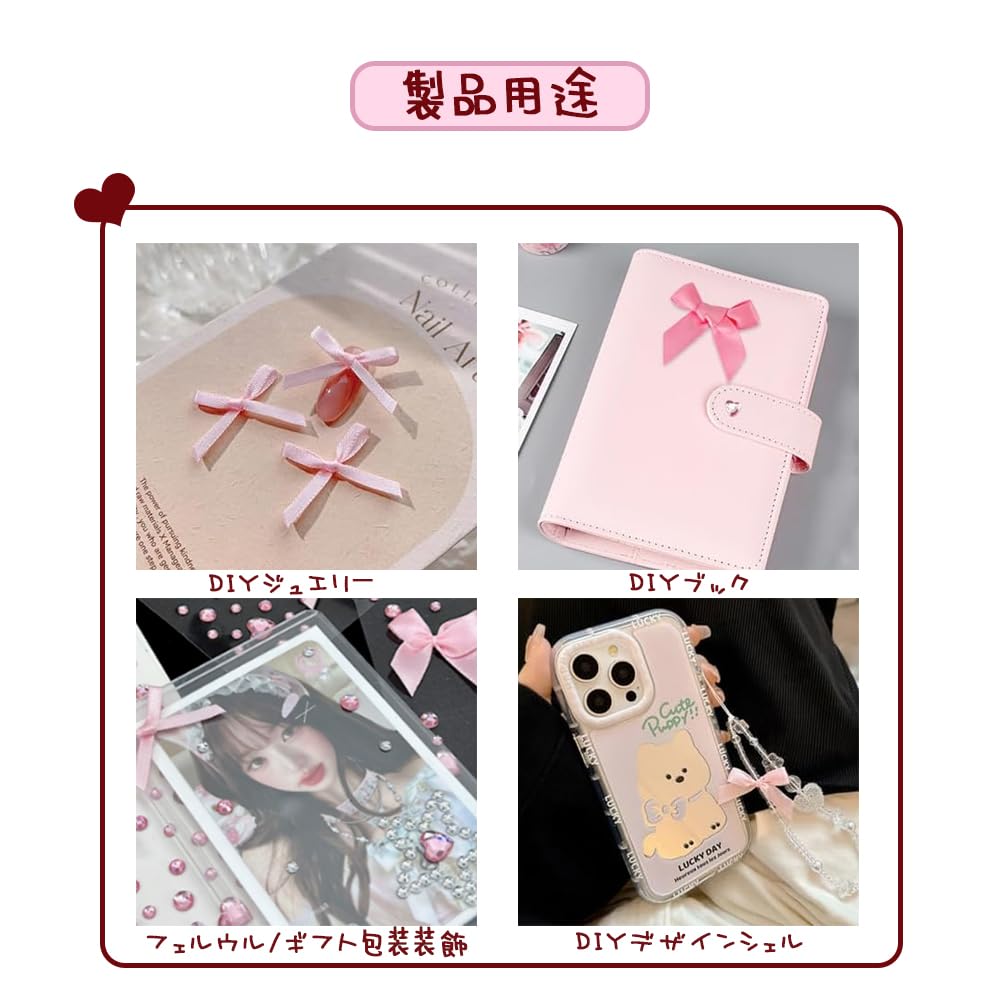 MHSKNHW of Pink Red Bow Face Rhinestone Heart Ribbon Face Stickers for Nail and Small DIY Nail Art Accessories [Set 2] & Stickers, Stickers,