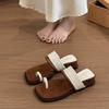 Thick-soled slope heel cool slippers women's summer wear new with skirt vacation beach cover toe sandals