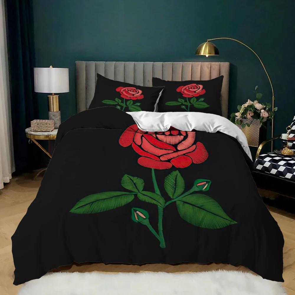 Комплект постельного белья с красными розами — фото 6