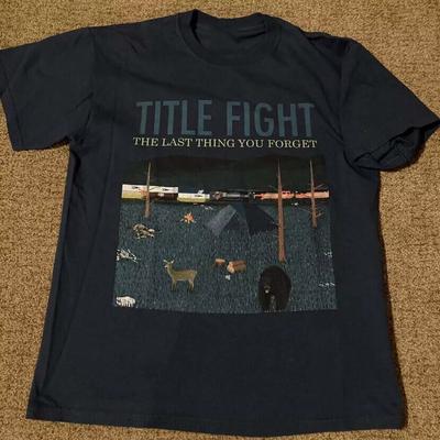 NUOVA Maglietta Nera Manica Corta Stile Retrò Band Title Fight Tutte le Taglie AE101
