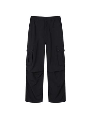 Enbiei Nylon Cargo Parachute Woven Pants Black