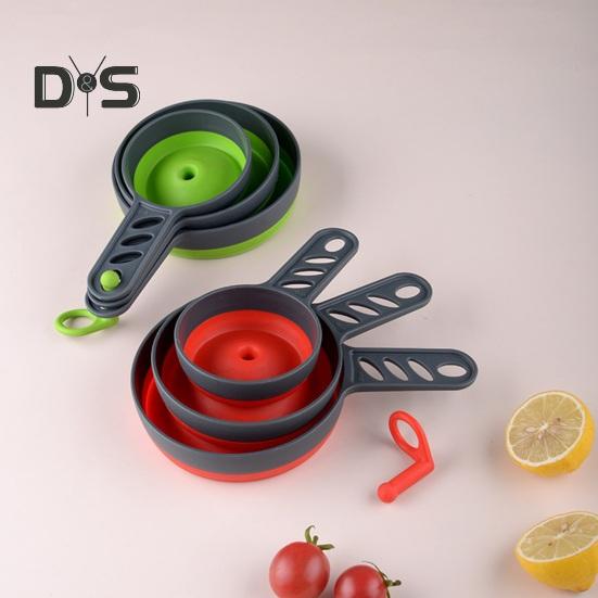 3Pcs Wear-resistant Jam Funnel Large Mouth Durable Folding Food Liquid Spice Oil Funnel