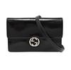 [Gebraucht] Interlocking G Schwarze Leder Crossbody Tasche - Gut #ICAC0X