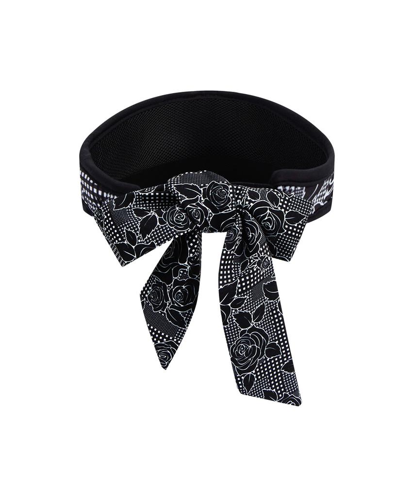 CHUCUCHU Ribbon Visor (Flower Black) Cbfss-Vht002W