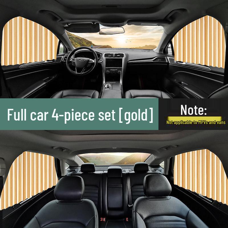 Magnetic Sunshade Privacy Curtains for Small Cars - Sliding Rail Type