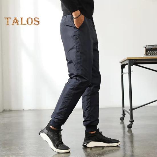 Zimní pánské vycpané kalhoty Silný elastický pas Větruodolné Teplé péřové kalhoty Nadměrná velikost Vodotěsné Pánské kalhoty pro muže středního věku Otce pro venkovní každodenní nošení