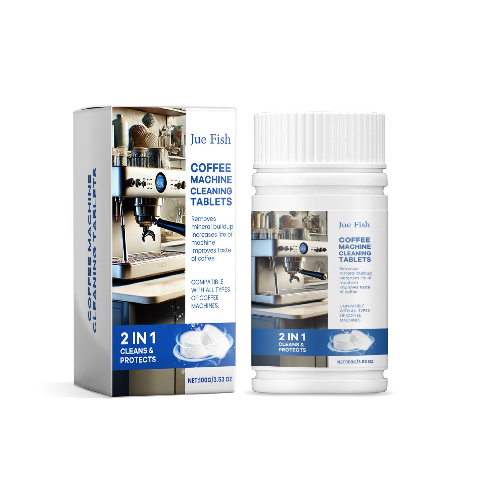 JUE FISH Coffee Machine Cleaning Tablets - Removes Stains & Maintains Filters