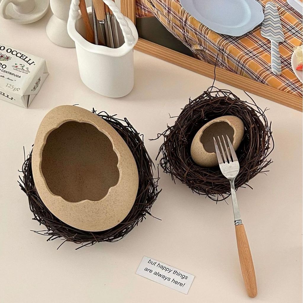 Eggshell Shape Tableware Creative Bird's Nest Bird's Nest Dessert Bowl Cold Drink Barbecue Restaurant Instant Noodle Bowl Plate