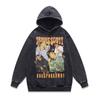 American Retro Digital Direct Injection Printing Hoodie Vintage 430G Pure Cotton Washed Sweater Men
