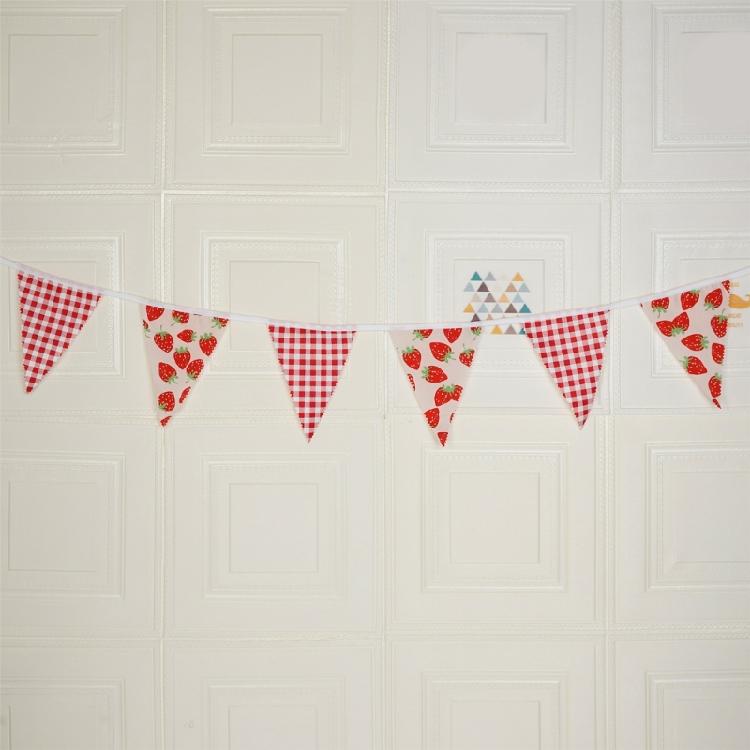 12Pcs Washable Fabric Pennant Flags Wedding Pennant Hanging Decoration For Birthday Christmas Anniversary Party