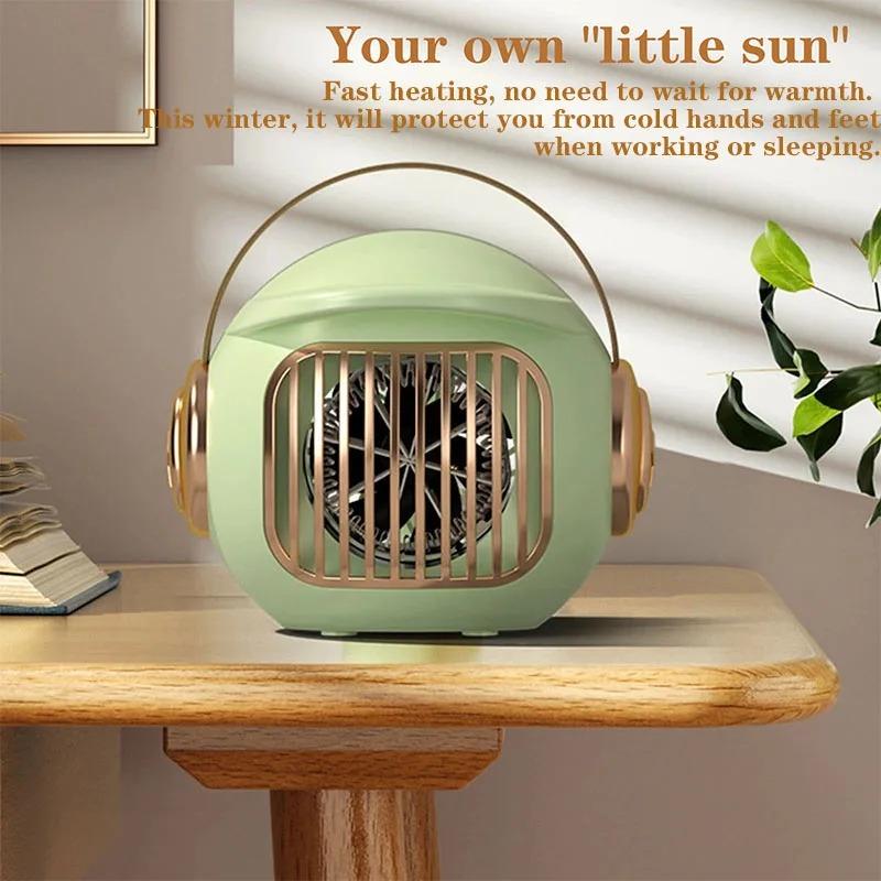 Portable Mini Space Heater 500W With Fast Heating Tip-Over/Overheat Protection Desktop Electric Heater EU/US Plug