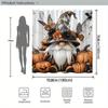 1Pc Halloween Witch Hat And Butterfly Pumpkin Shower Curtain - Machine Washable, Polyester Fabric For Bathroom Decoration