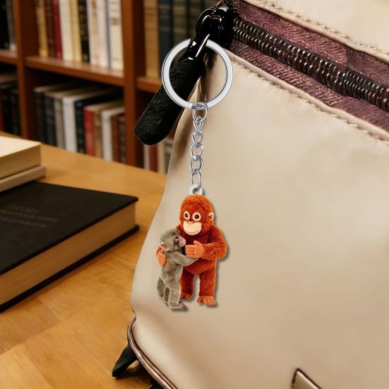 Keychain Pendant Protect Punch The Monkey Key Chain Bag Backpack Car Charm Small Keyring Mini Accessory