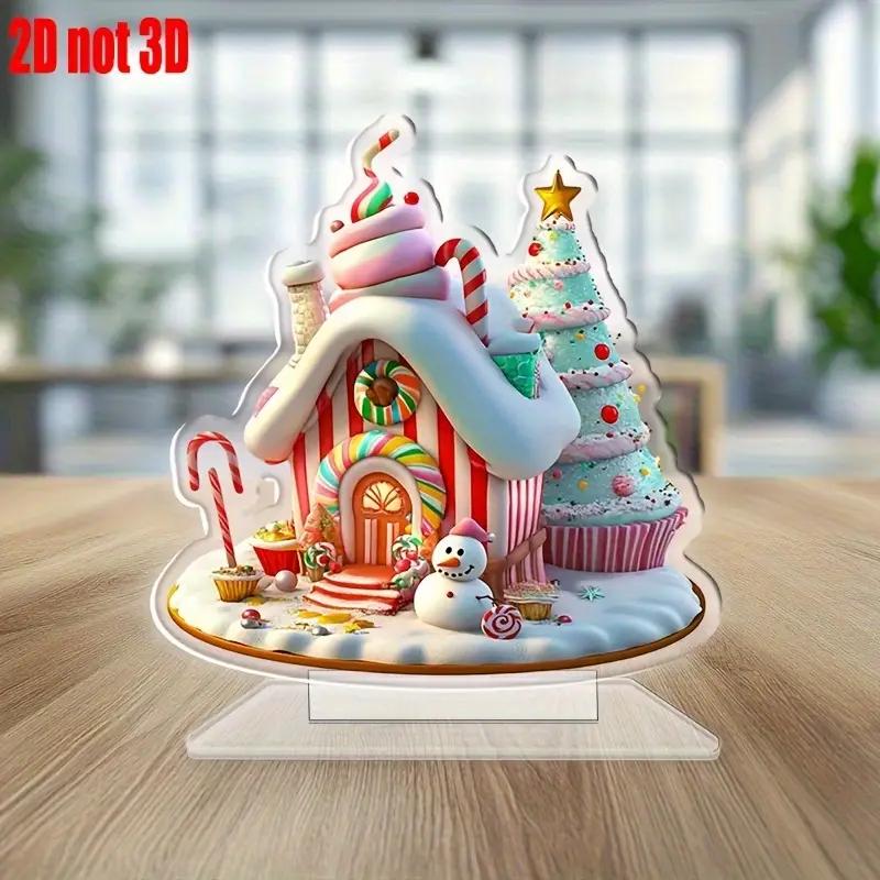 1 piece of acrylic decoration for Christmas candy houses, ideal for bedrooms and offices, suitable for Christmas decoration