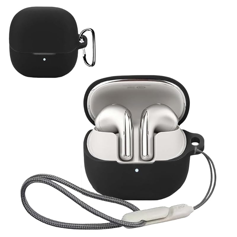 

For Xiaomi Buds 5 Pro case YILLIONS Soft silica gel sports cool design shock absorption waterproof dustproof lightweight Equipped with a hook to
