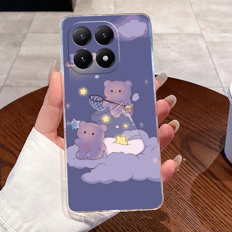 For Xiaomi 15T Case Aesthetic Fashion Cute Cat Astronaut Soft Silicone TPU Back Cover For Xiaomi 15T Pro Transparent Phone Case