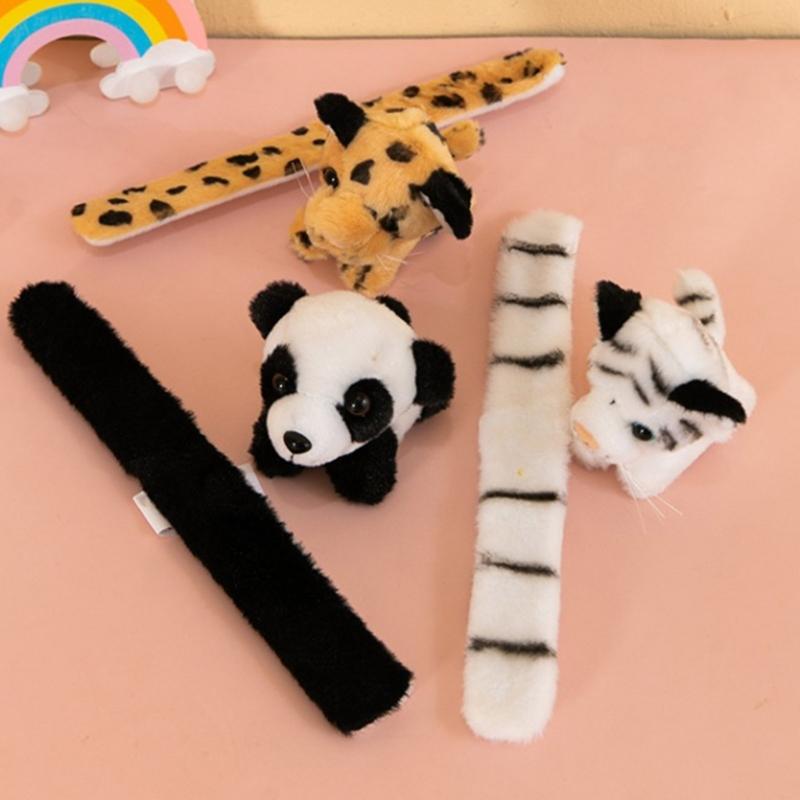 Stuffed Animal Slap Bracelet Plush Wristband Snap Wrist Band Creative Fashionable Bracelet Jewelry for Kids Party Gift