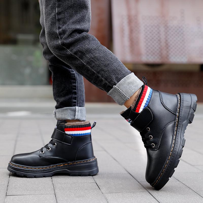 Dětské vysoké bokové boty Plus sametové teplé protilyžařské boty Outdoorové zimní boty