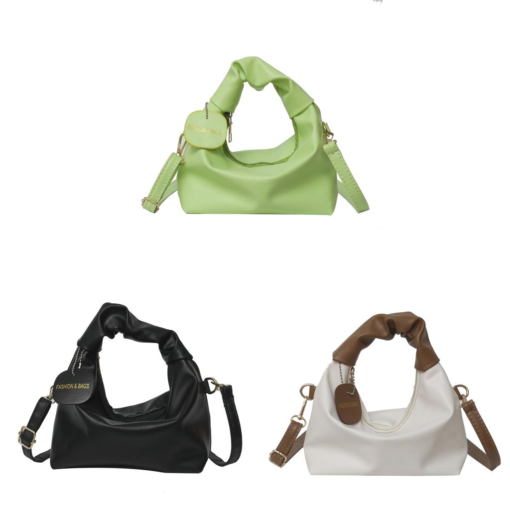 Oxford Cloth Mini Shoulder Bag For Women With Folded Design And Zipper Closure For Daily Use