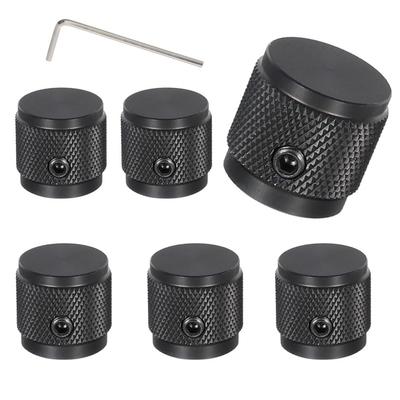 6 Aluminiowych Potencjometrów Metalowe Pokrętła Głośności i Tonu do Gitary 6mm z Śrubami na Klucz Sześciokątny do Fender Gibson Les i Gitar Elektrycznych Pokrętła, Pokrętła,