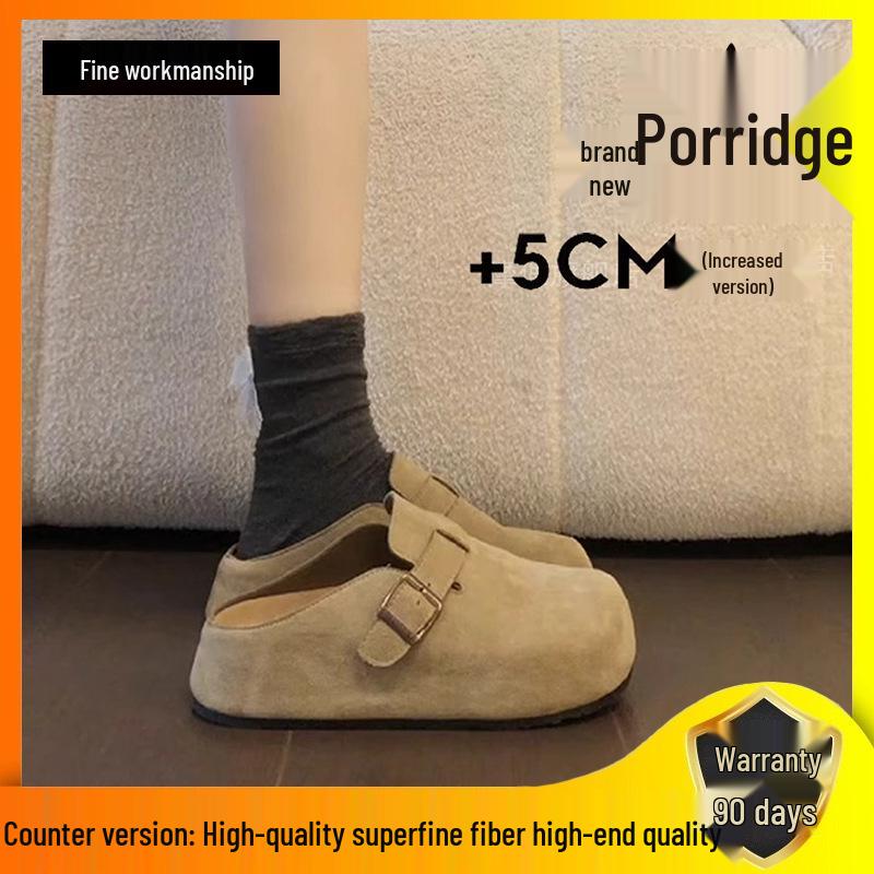 Birkenstock Women's 2025 Thick-Soled Closed-Toe Slip-On Half-Slippers for Outdoor Wear