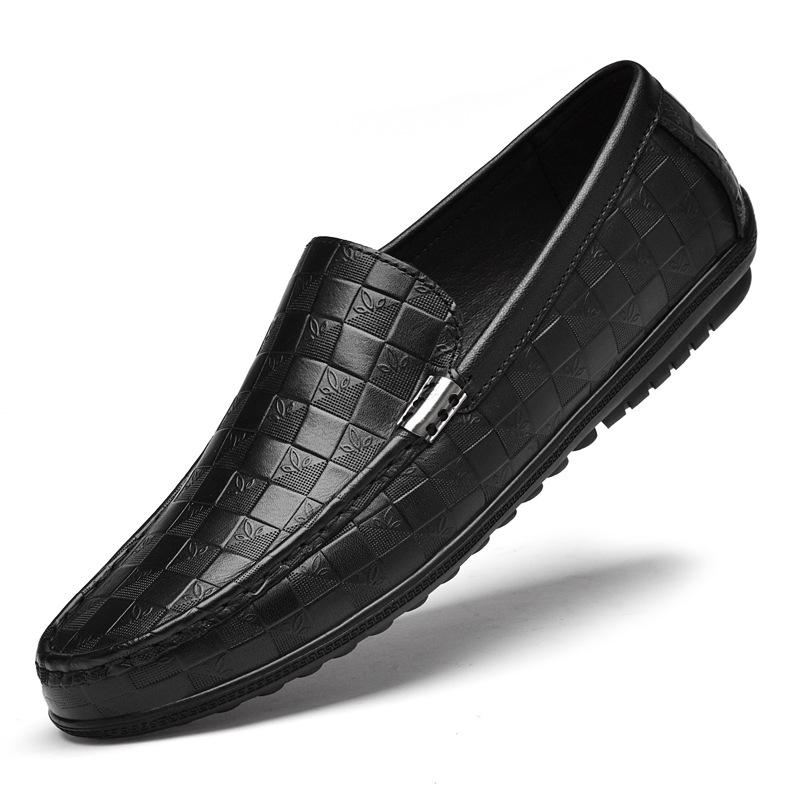 Men s Genuine Leather Breathable Casual Loafers, Large Size 46, Soft Sole Lightweight Spring Shoes 43