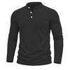 Men S Vintage Washed Long Sleeve Stand Collar Henley Shirt