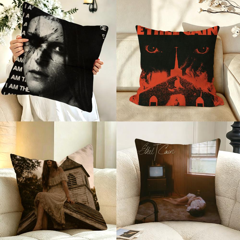 Music EEthel CCain Cushion Cover Pillow Case Antidustmite Pillowcase Silky Short Plush Sofa Cushion Cover hot