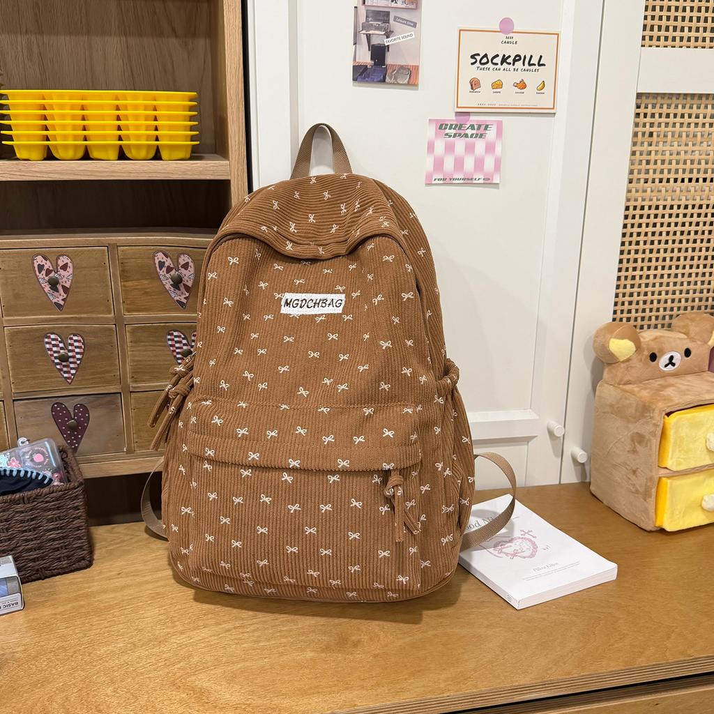 Schoolbag, High Aesthetic Value, Soft Girl Bow, Girly Cuteness, Korean Fashion, Versatile Laptop Backpack for Middle and High School Students