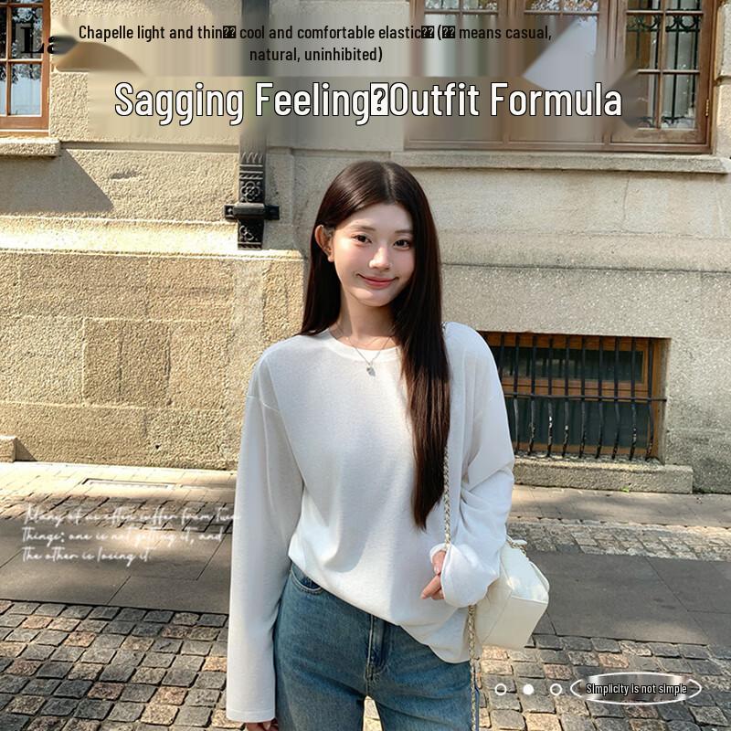 La Chapelle Women s Loose Fit Long Sleeve T-Shirt L