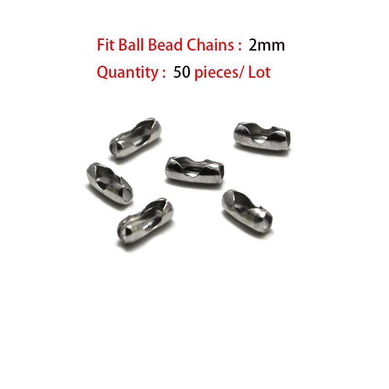 1.5 2.4 3.2 mm Stainless Steel Metal Ball Bead Chains Connector Accessories Chains Bulk For Necklace Keychain DIY Jewelry Making
