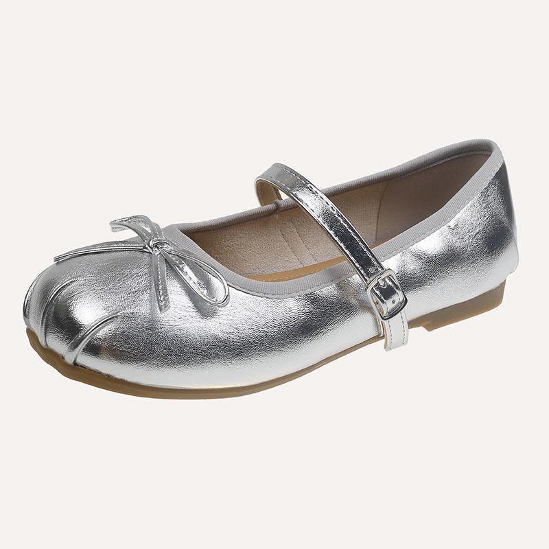 French silver light mouth single shoes women's 2025 new super spring and summer gentle evening wind ballet shoes soft-soled beans