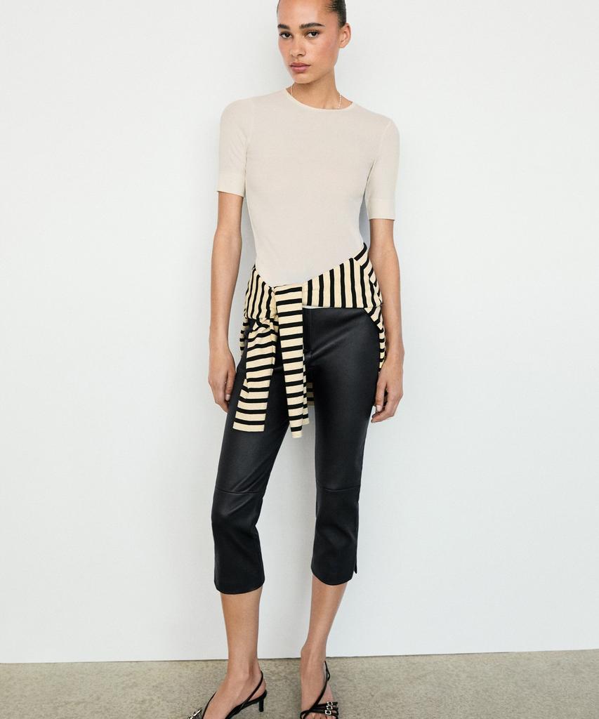 Masimodutti Lambskin Capri Pants