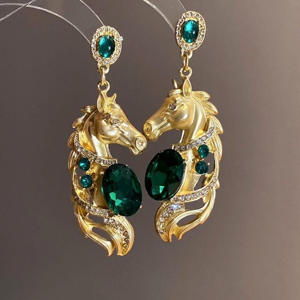 Cartoon Luxury Pony Earrings Zodiac Horse Horse Mascot Drop Earrings  Year of Horse Gift