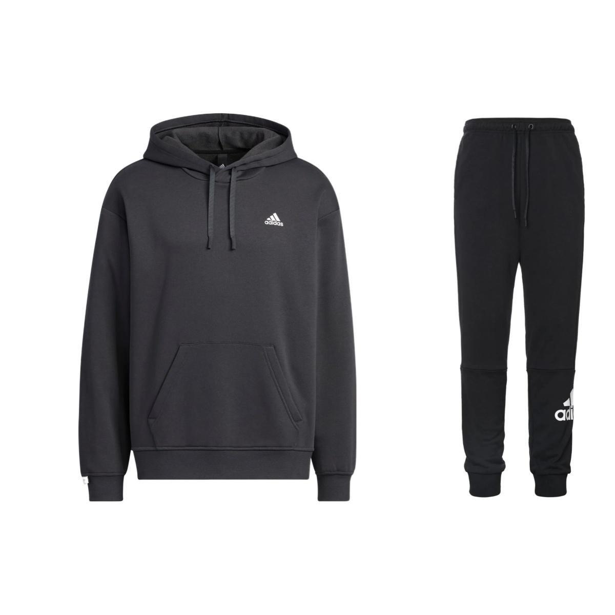 

Adidas Logo Kangaroo Pocket Hooded Long Sleeve Jogger Set Men Activewear Black IB2731+DQ1445_20240901154155 M
