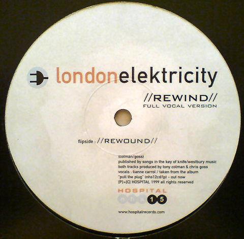 

12inch Record LONDON ELEKTRICITY Rewind Rewound NHS15 Hospital Record 1999 UK Dance Electronica Used