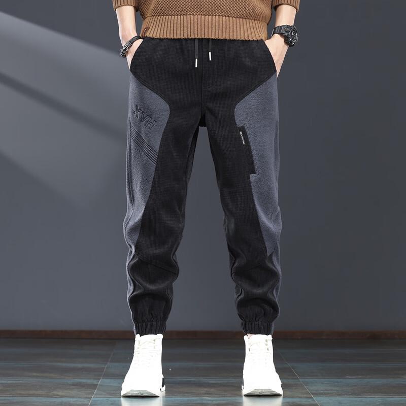 Men's Loose Fit Elastic Waist Corduroy-Style Jogger Pants