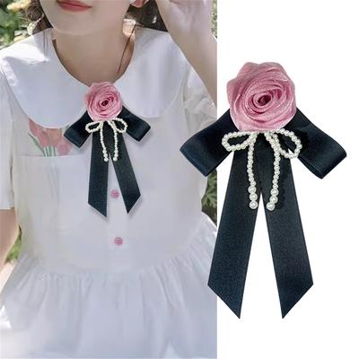 Artificial Pearls Brooch Pin Ribbon Bowknot Design Brooch Great For Women Girl Formal Event And Everyday Wear Jewelry