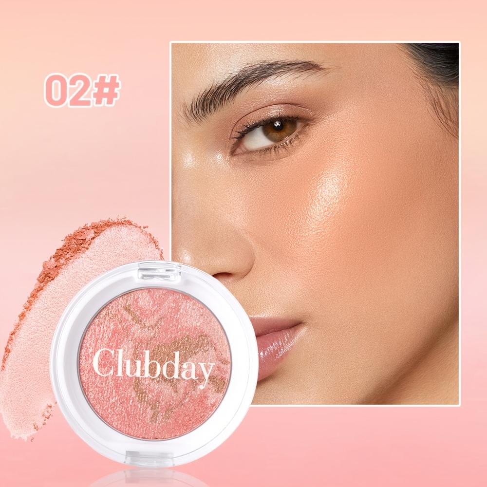 JULYSTAR Five Color Pearlized Fine Glitter Microparticle Pentel Blush Stereoscopic Contouring Tri-Color Marbled Blush