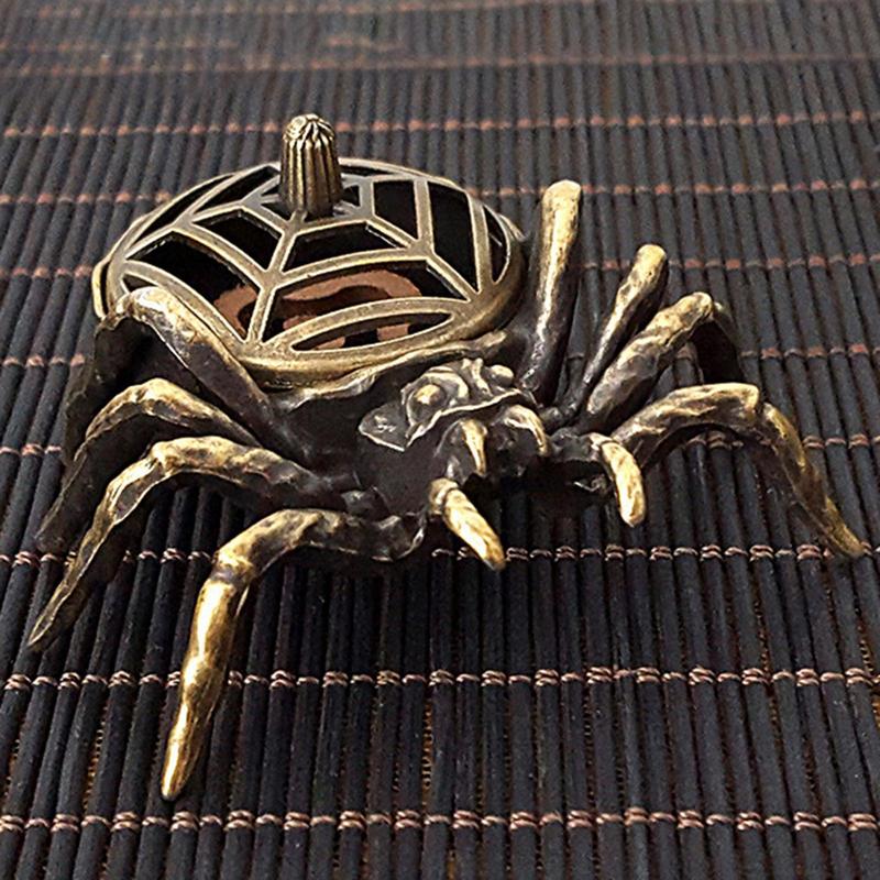 Kreativ retro spindelform Rökelsebrännare Buddhistiska redskap Rökelsebrännare Zinklegering Husinredning för lugnande, rogivande