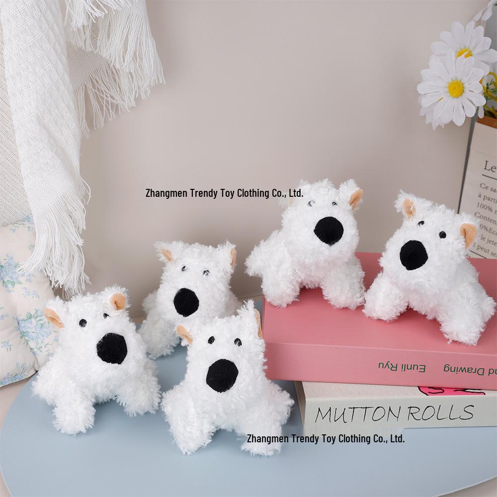 West Highland White Terrier Plush Keychain - Small Dog Charm Toy
