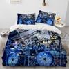 3D Drum Kit Music Instruments Comforter Bedding Set,Duvet Cover Bed Set Quilt Cover Pillowcase,King Queen Size Bedding Set Gift