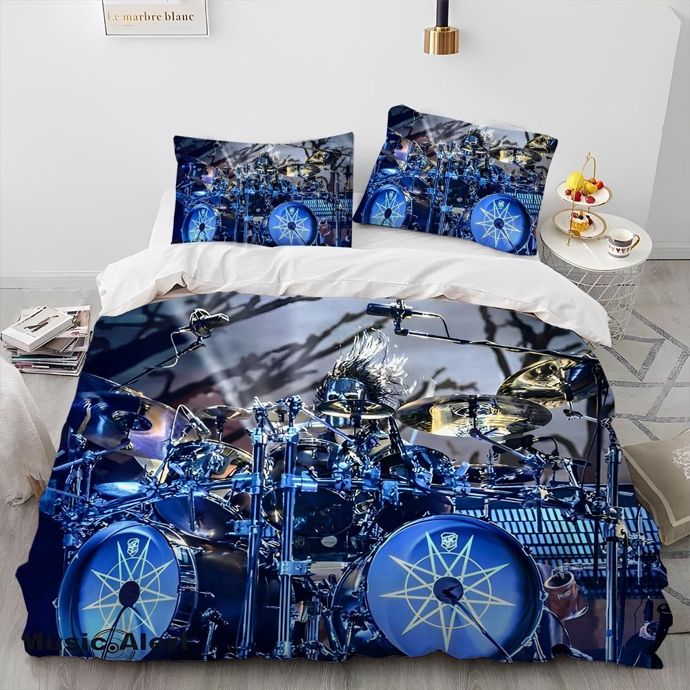 3D Drum Kit Music Instruments Comforter Bedding Set,Duvet Cover Bed Set Quilt Cover Pillowcase,King Queen Size Bedding Set Gift